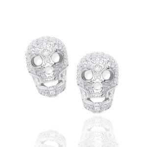 925 CZ Skull Stud Earrings