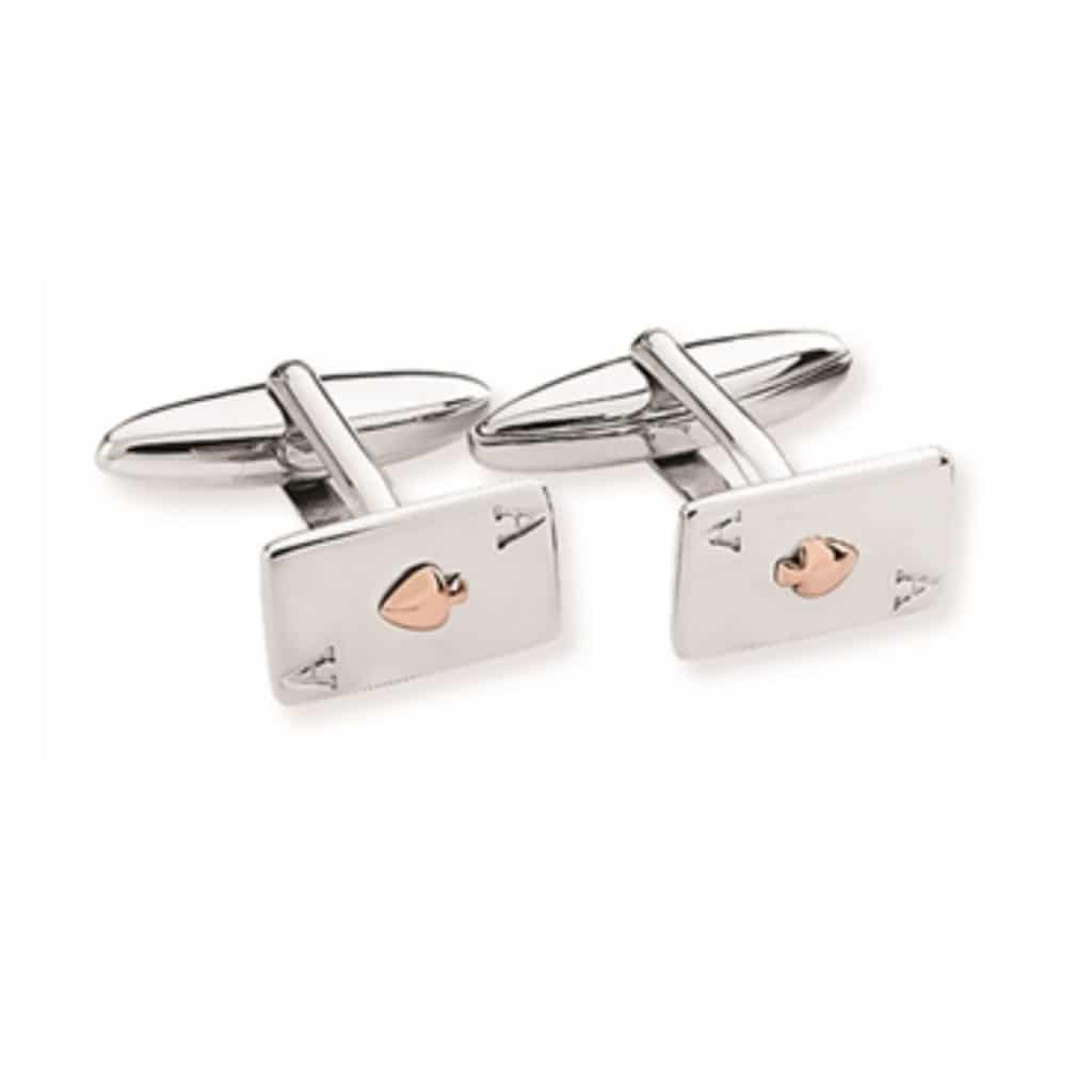 925 Sterling Silver Ace Card Cufflinks