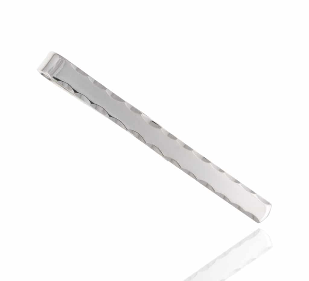 925 Sterling Silver Diamond Cut Edge Tie Clip