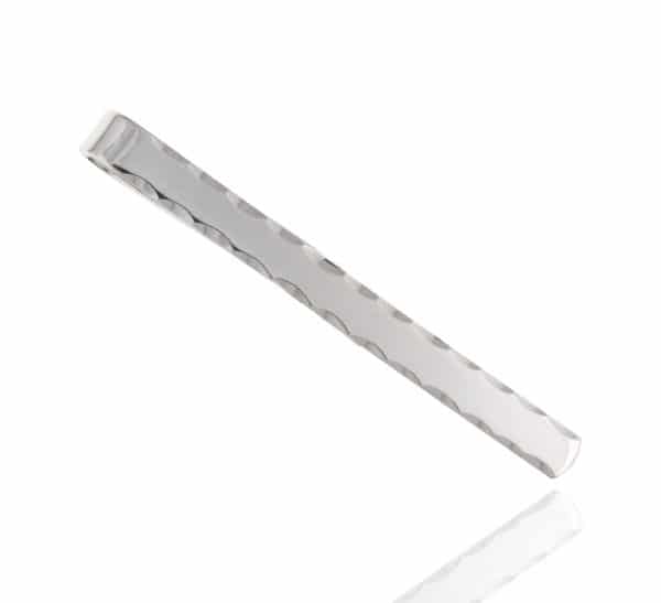 925 Sterling Silver Diamond Cut Edge Tie Clip