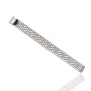 925 Sterling Silver Engine Turned Tie Clip