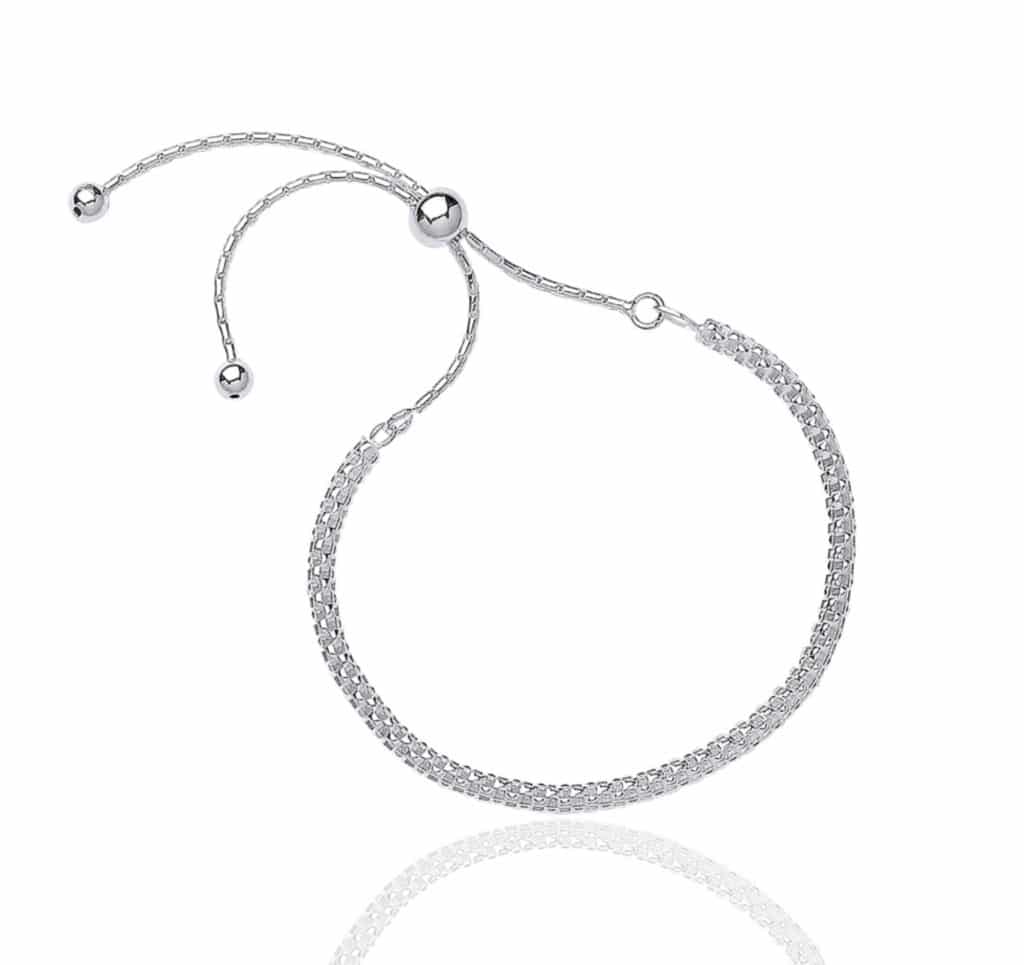 925 Sterling Silver Fancy Link Friendship Bracelet. - Marquise