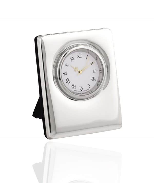925 Sterling Silver Plain Miniature Desk Clock