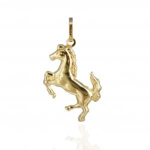 9ct Gold Prancing Horse Bracelet Charm Pendant.