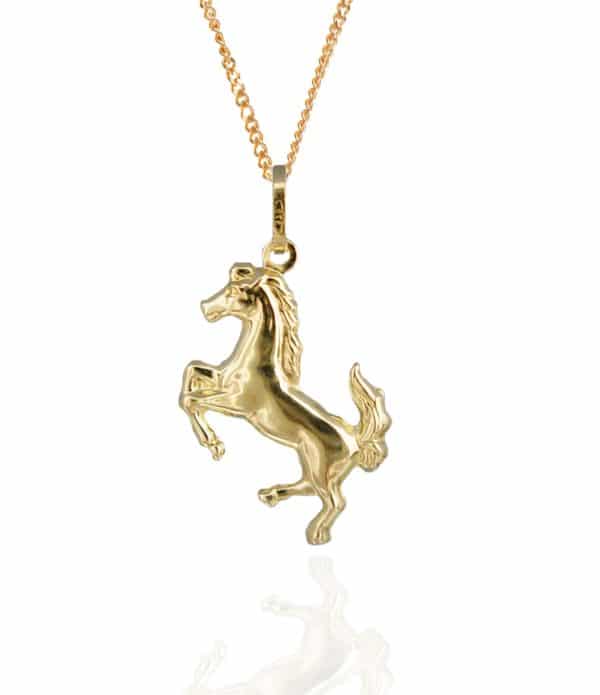 9ct Gold Prancing Horse Pendant