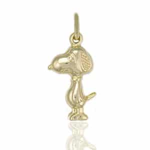 9ct Gold Snoopy Dog Bracelet Charm Pendant.