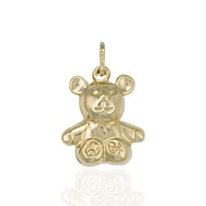 9ct Gold Teddy Bear Bracelet Charm Pendant.