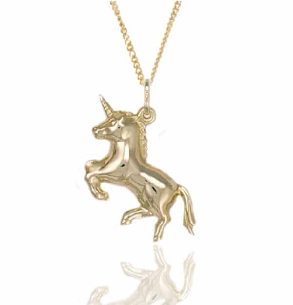 9ct Gold Unicorn Pendant & Chain
