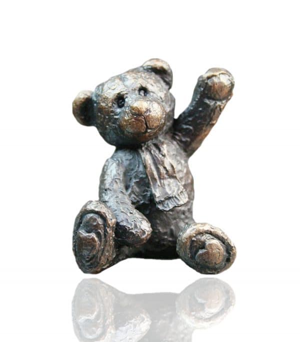 Bronze Miniature Teddy Bear Figure - Bertie Bear