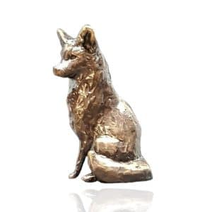 Bronze Fox Sitting - Butler & Peach Miniature.