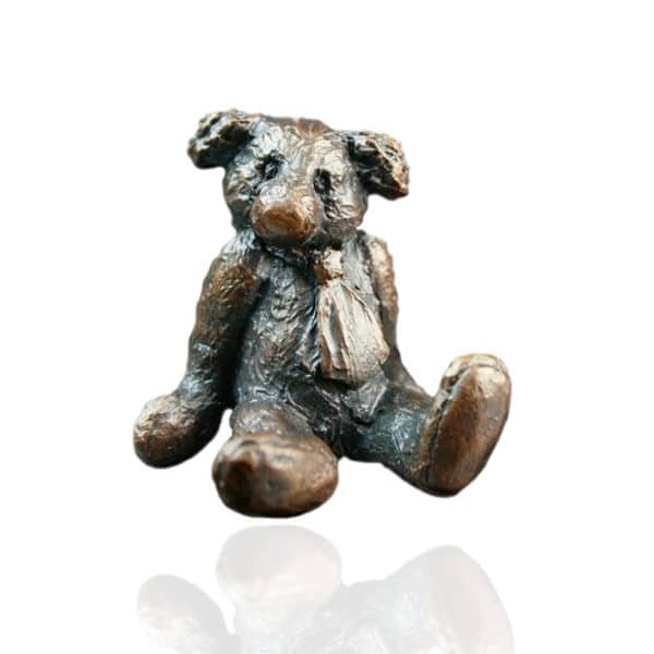 Bronze Miniature Teddy Bear Figure - Edgar Bear.