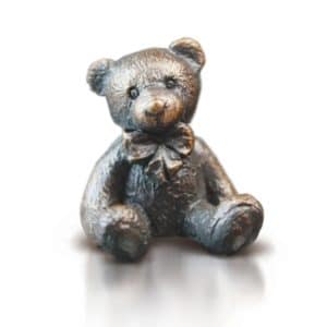 Bronze Miniature Teddy Bear Figure - Hugo Bear.