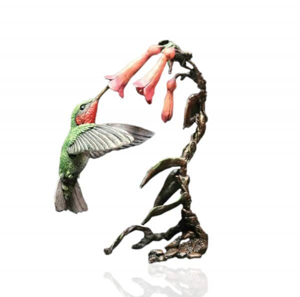 Bronze Hummingbird with Trumpet Vine - Ltd Ed 150. Cold Painted. 2