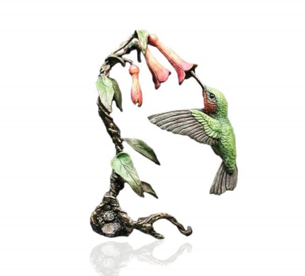 Bronze Hummingbird with Trumpet Vine - Ltd Ed 150. Cold Painted.