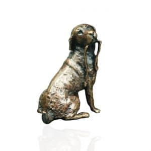 Bronze Labrador Dog With Lead - Butler & Peach Miniatures.