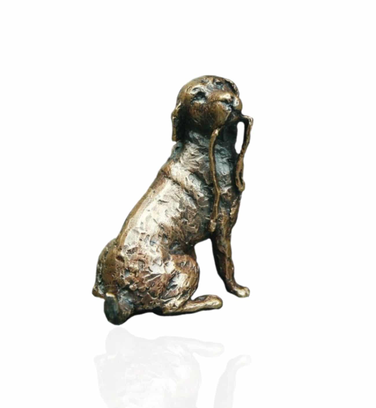 Bronze Labrador Dog With Lead - Butler & Peach Miniatures.