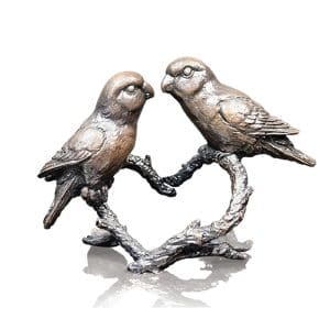 Bronze Lovebirds on Heart Branch 2