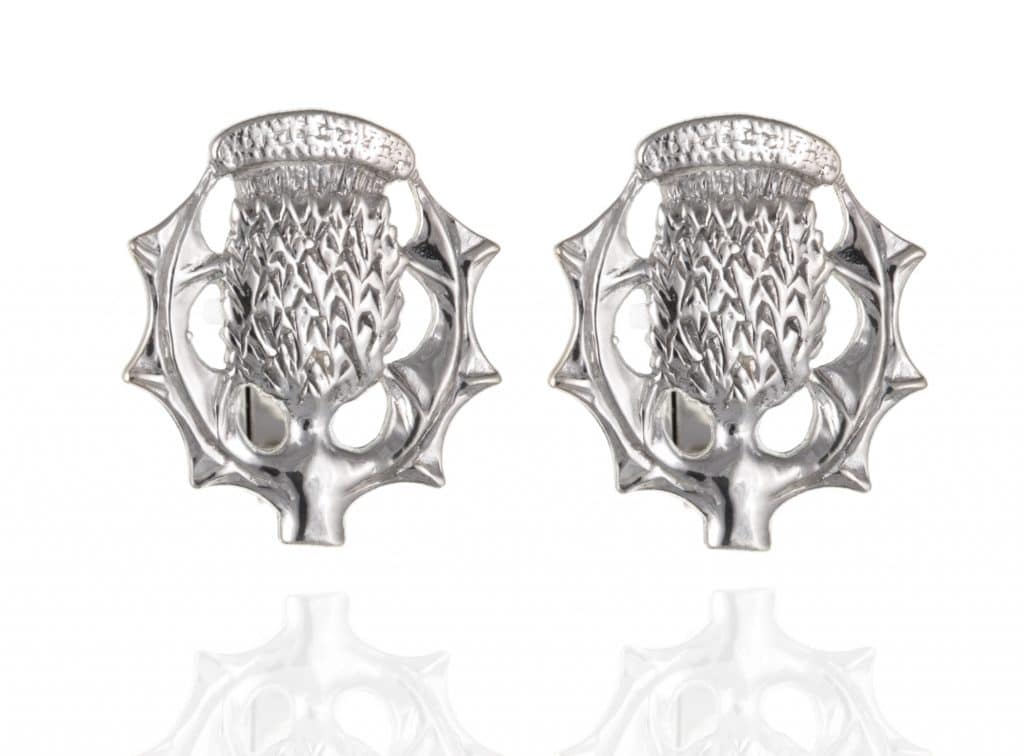 925 Sterling Silver Scottish Thistle Cufflinks