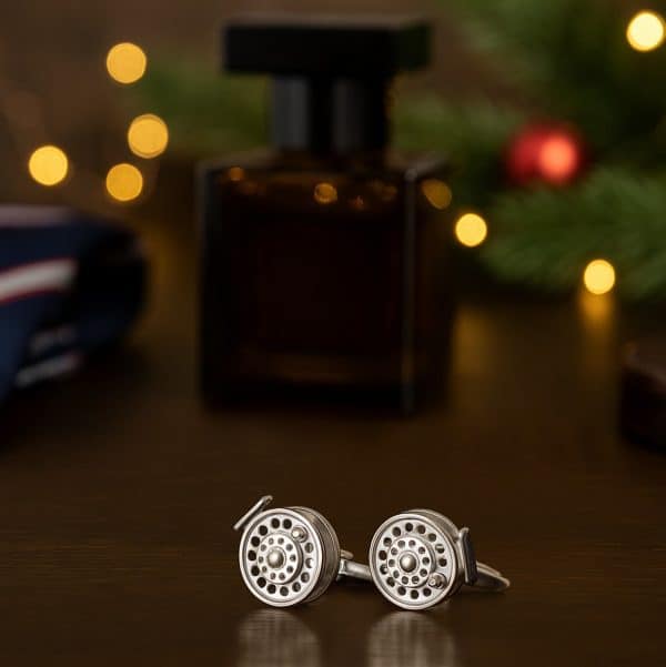 925 Sterling Silver Fly Fishing Reel Cufflinks. - Image 4