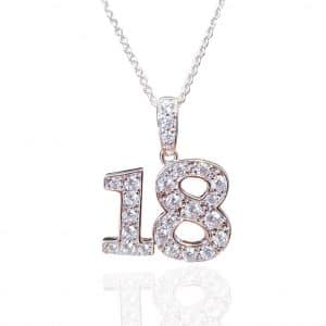 925 Sterling Silver 18 Birthday Pendant & Chain