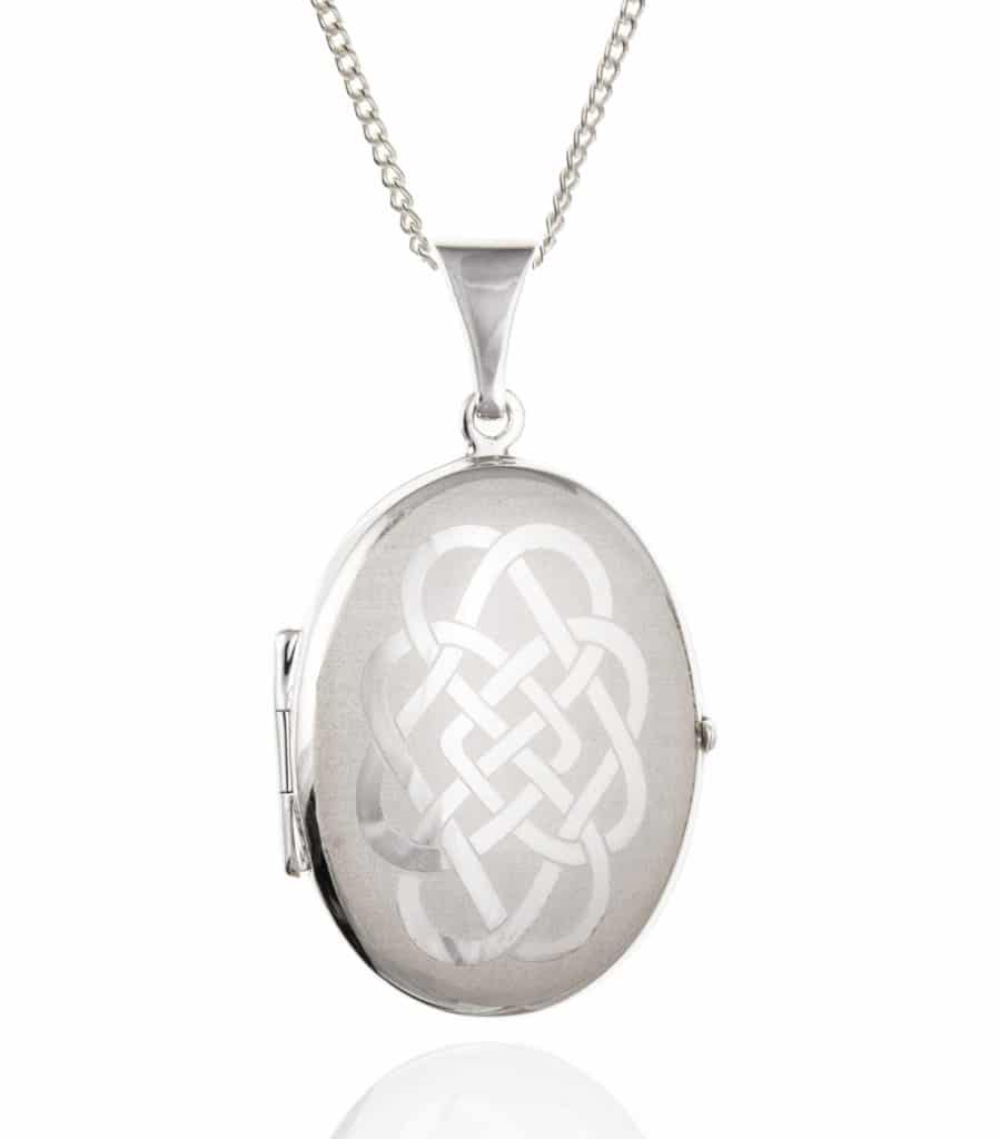 925 Sterling Silver Celtic Knot Oval Locket