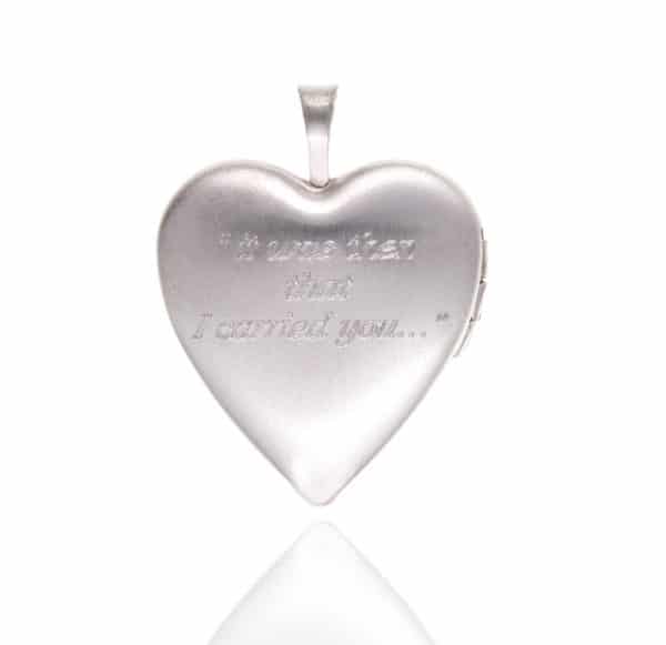 925 Sterling Silver Footprints Heart Locket. 3