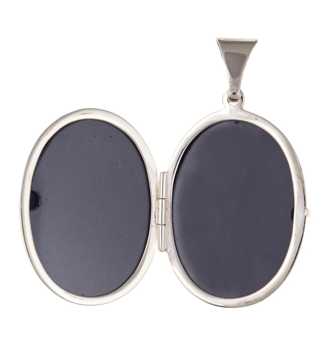Extra large 925 sterling silver oval locket featuring Double Picture sections