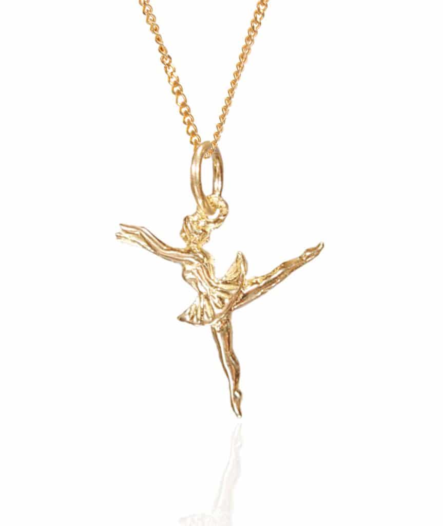 9ct Gold Ballerina Pendant and Chain.