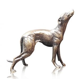 Bronze Whippet Dog Standing Sculpture - Limited Edition 150