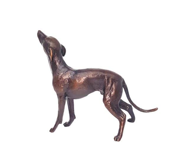 Bronze Whippet Dog Standing Sculpture - Limited Edition 150 L