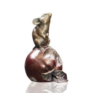 Bronze Mouse on Apple - Looking Up Limited Edition 350