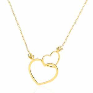 9ct Gold Linked Heart Necklace.