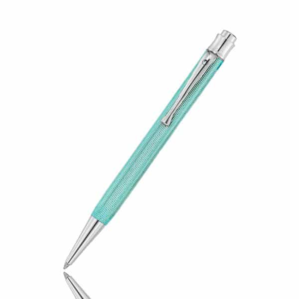 925 Sterling Silver Tango Ballpoint Pen - Aquamarine - Waldmann.