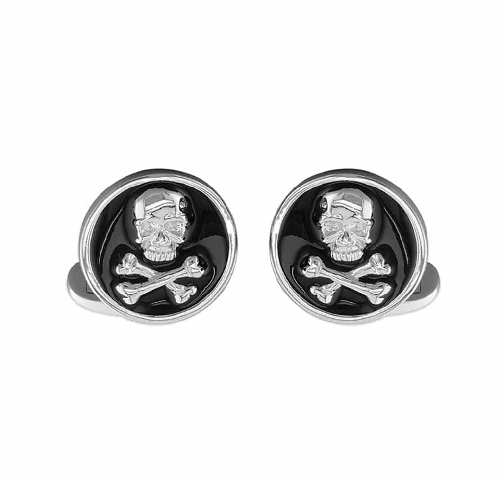 925 Sterling Silver Skull & Crossbones Cufflinks.