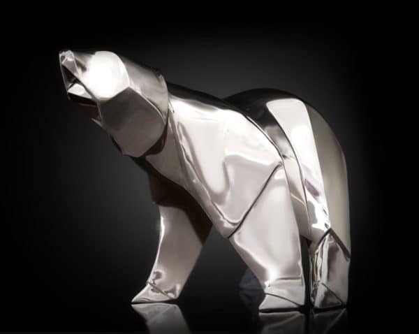 925 Sterling Silver Nomi Origami Polar Bear. 3b