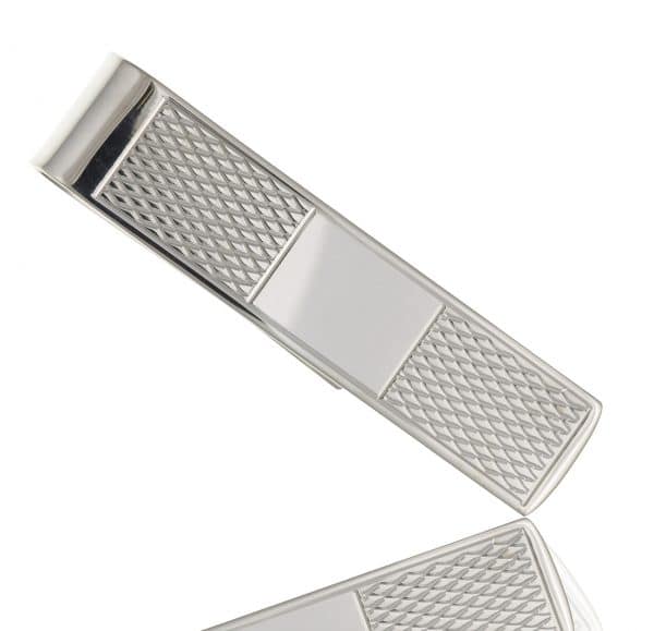 925 Sterling Silver Engine Turned Money Clip.