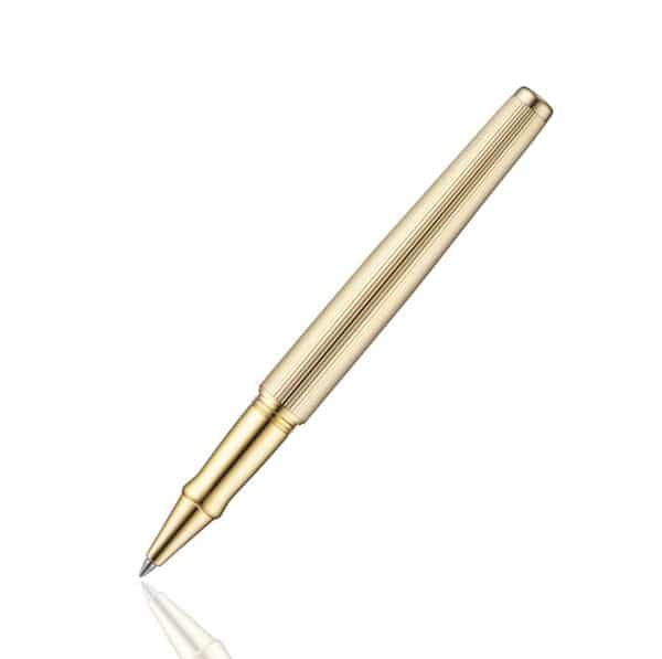Waldmann Tuscany 925 Sterling Silver Rollerball Pen - 24ct GP - Lines. 2