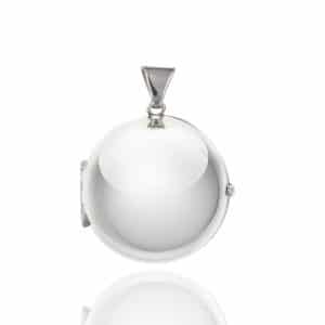 925 Sterling Silver 2 Picture Sphere Ball Locket.