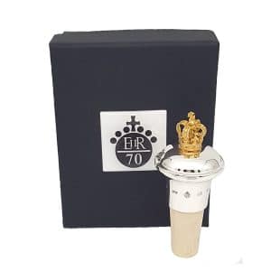 925 Sterling Silver Jubilee Crown Bottle Stopper Presentation Box