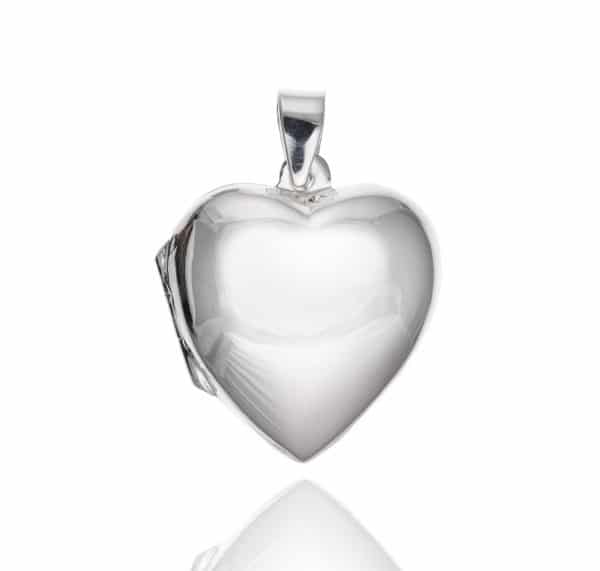 925 Sterling Silver Large Plain Heart Locket.