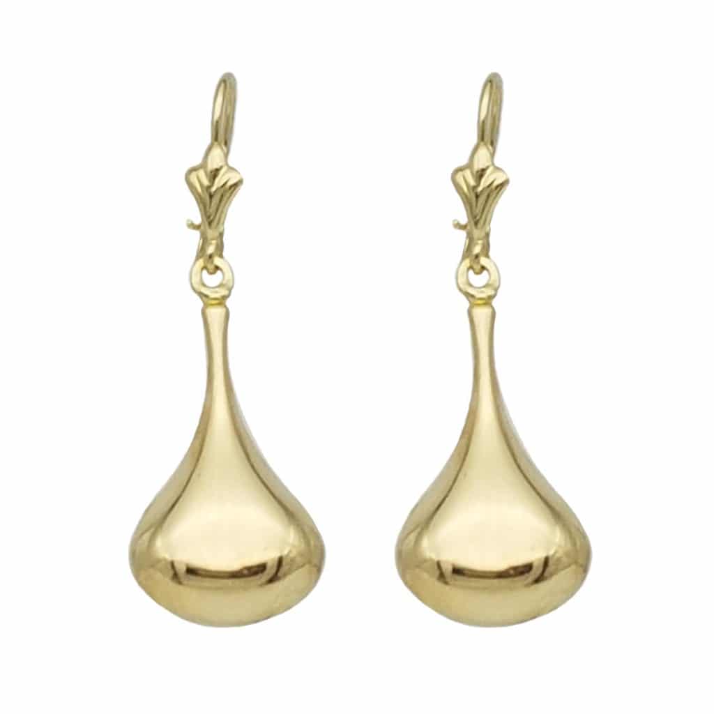 9ct Gold Pear Drop Earrings.