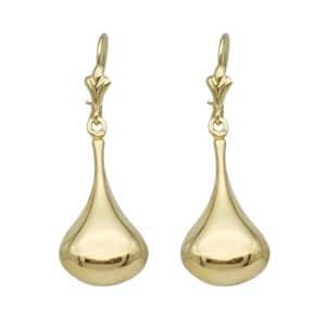 9ct Gold Pear Drop Earrings.