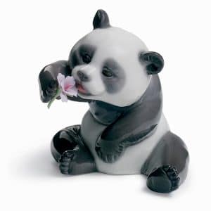 Lladro - A Cheerful Panda Figure.