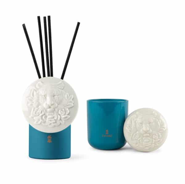 Lladro Tiger Perfume Diffuser and Candle