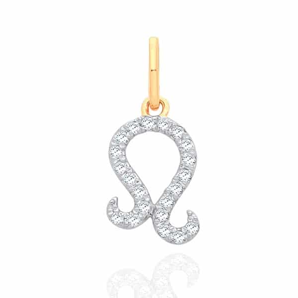 9ct Gold Diamond Zodiac Pendant - Leo.