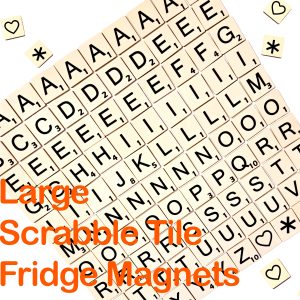 Contemporary Large Scrabble Tile Fridge Magnets. Large 3cm x 3cm tiles in vintage style Ivory 3mm Acrylic. Available individually (Minimum 5 Pieces) or as a Full Set Of 100 Tiles.