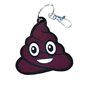 Fun Poo Emoji Bag Tag Keyring Gift in Acrylic.