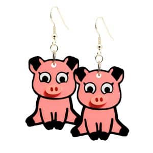 Hand made cute Pink Piglet earrings with 3D nose.