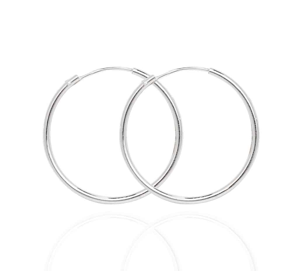 925 Sterling Silver Plain Hoop Sleeper Earrings