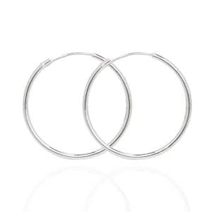 925 Sterling Silver Plain Hoop Sleeper Earrings